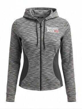 Beachbody Insanity Max 30 Hoodie Jacket Women's Medium Gray Full Zip Athletic